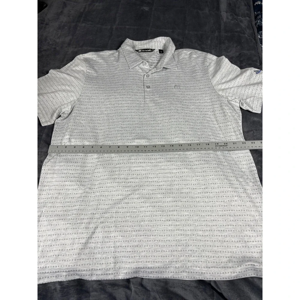 TravisMathew Mens XL Gray‎ Micro Dot Performance Golf Polo Shirt Short Sleeve